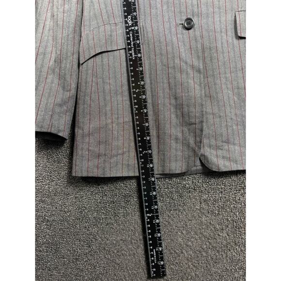 VTG Kasper For ASL Blazer Womens Sz 4 Gray Striped Suit Jacket Business Carrier - Picture 8 of 9